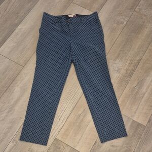 Banana Republic Blue Patterned Ankle Pants